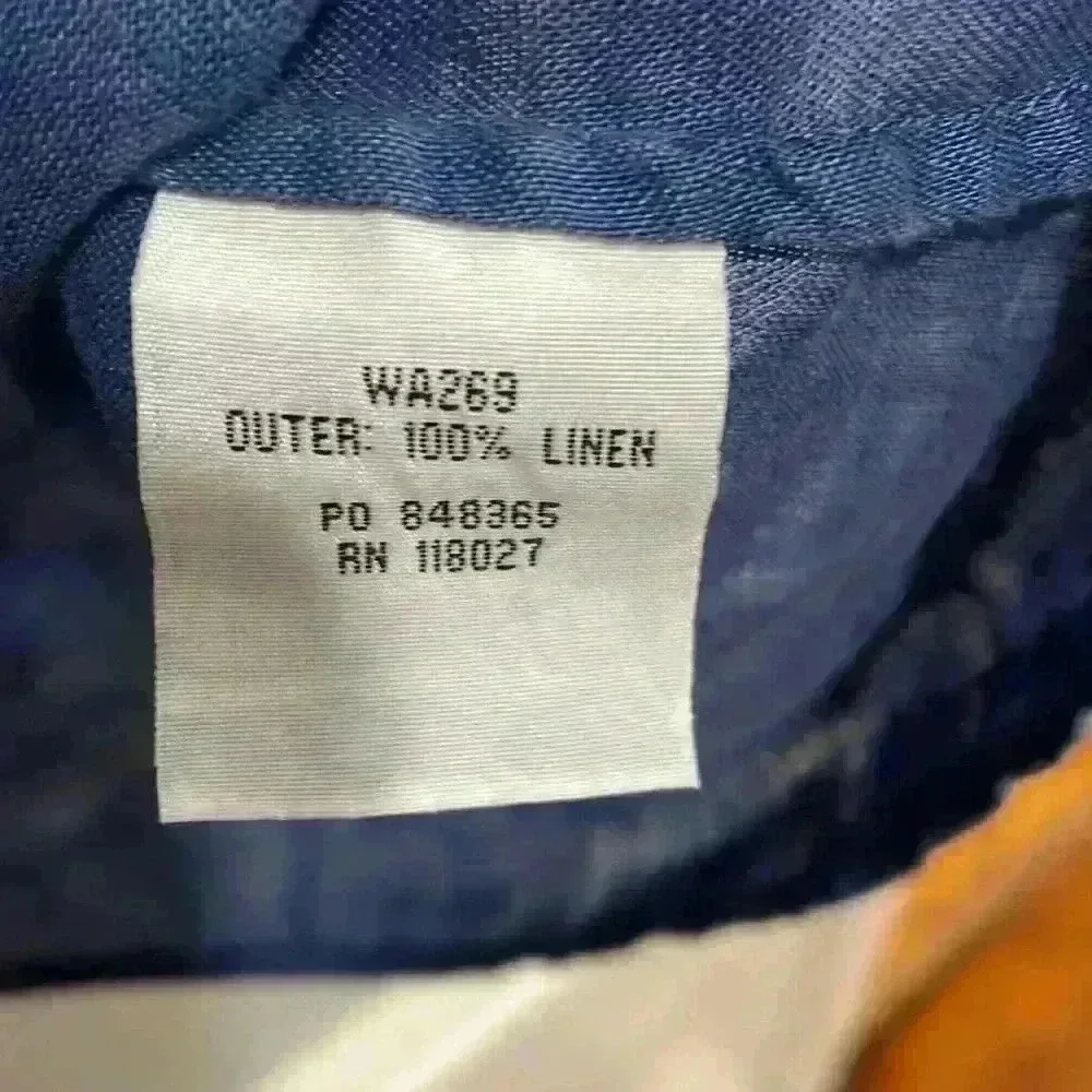 Boden Linen Blouse Crossover Bodice Empire Drawstring Waist Blue Top size 18 - Picture 4 of 8